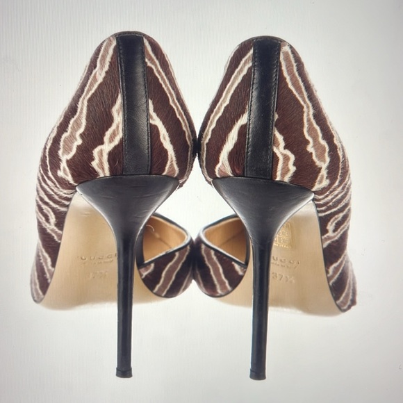 Gucci Calf Hair Animal Print D’Orsay Pumps size 9 - Picture 2 of 10